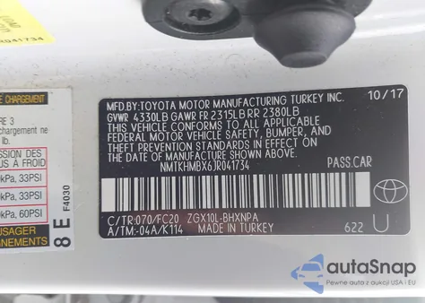 2018 Toyota C-Hr Xle Premium z USA, uszkodzony, nr VIN NMTKHMBX6JR041734